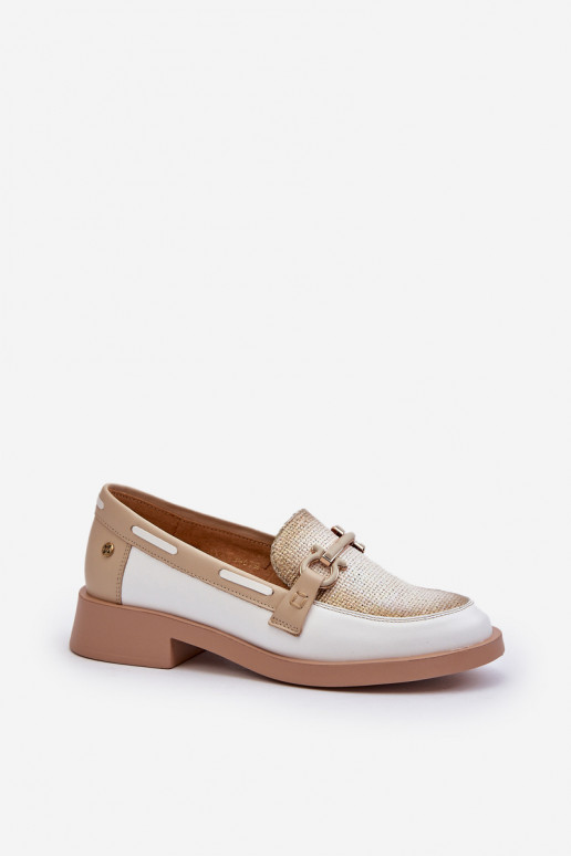 Piel Mocasines zapatos Femenino Tiene queciejka 06493-11 Blanco-beige Piel Mocasines zapatos Femenino Tiene queciejka 06493-11 Blanco-beige