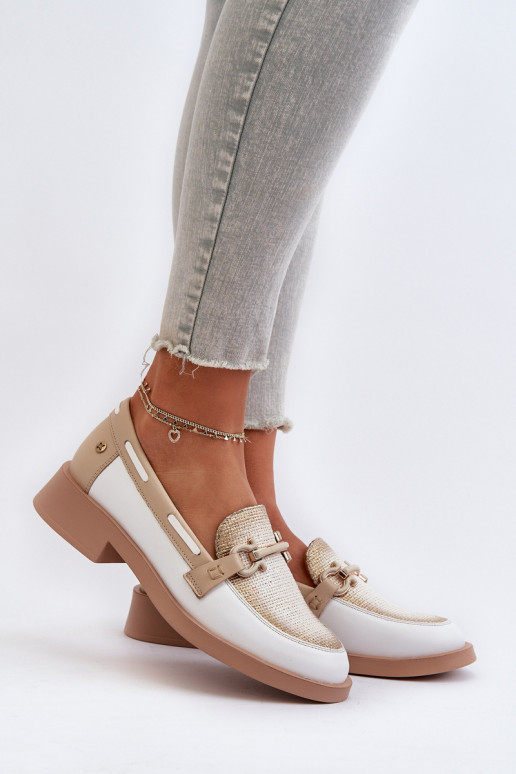 Piel Mocasines zapatos Femenino Tiene queciejka 06493-11 Blanco-beige Piel Mocasines zapatos Femenino Tiene queciejka 06493-11 Blanco-beige