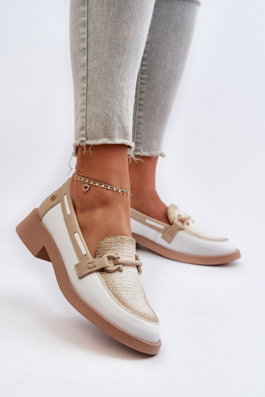 Piel Mocasines zapatos Femenino Tiene queciejka 06493-11 Blanco-beige Piel Mocasines zapatos Femenino Tiene queciejka 06493-11 Blanco-beige