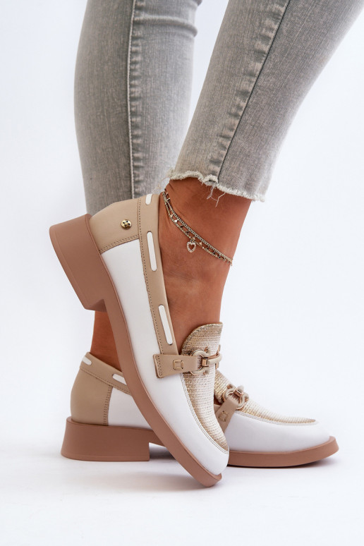 Piel Mocasines zapatos Femenino Tiene queciejka 06493-11 Blanco-beige Piel Mocasines zapatos Femenino Tiene queciejka 06493-11 Blanco-beige