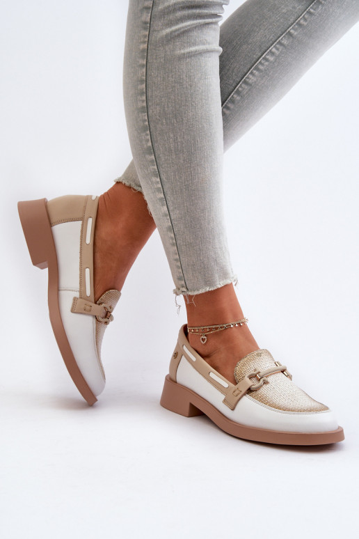 Piel Mocasines zapatos Femenino Tiene queciejka 06493-11 Blanco-beige Piel Mocasines zapatos Femenino Tiene queciejka 06493-11 Blanco-beige