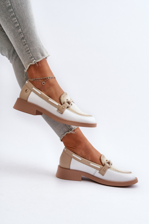 Piel Mocasines zapatos Femenino Tiene queciejka 06493-11 Blanco-beige Piel Mocasines zapatos Femenino Tiene queciejka 06493-11 Blanco-beige