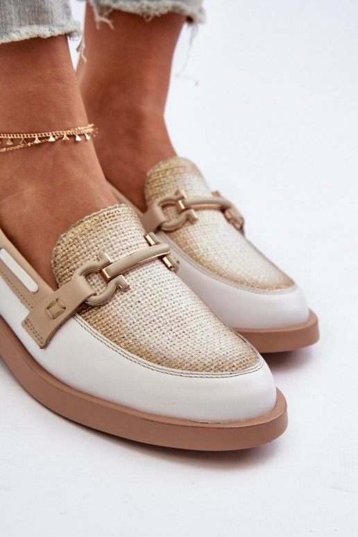 Piel Mocasines zapatos Femenino Tiene queciejka 06493-11 Blanco-beige Piel Mocasines zapatos Femenino Tiene queciejka 06493-11 Blanco-beige