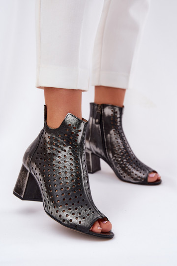 Piel Botas caladas Tiene queciejka 05420-01 de color negro 2