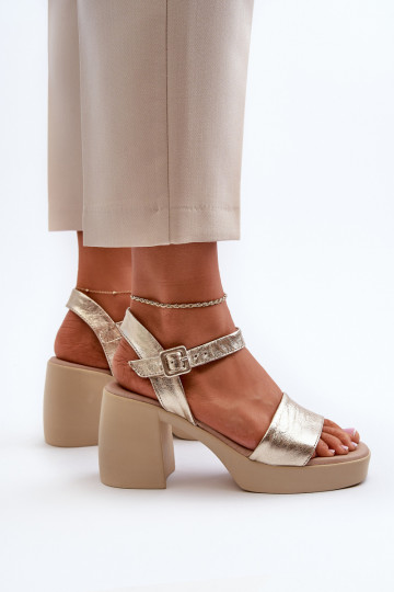 Sandalias de mujer Zazoo 40386 con plataforma color dorado 2
