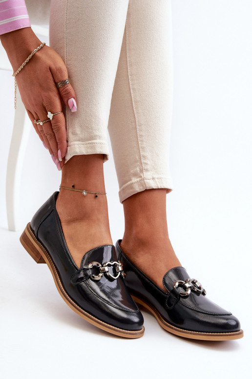 Piel Femenino Mocasines lacados Laura Messi 2760 azul oscuro