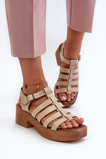 Sandalias de mujer Zazoo 40410 color arena