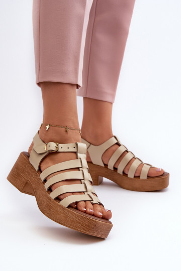 Sandalias de mujer Zazoo 40410 color arena 2