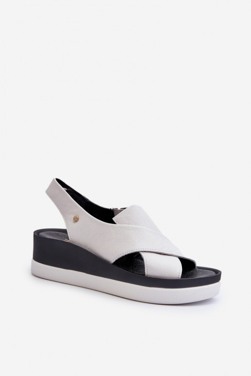 Zazoo 40256 Piel Sandalias plataforma el color blanco Zazoo 40256 Piel Sandalias plataforma el color blanco