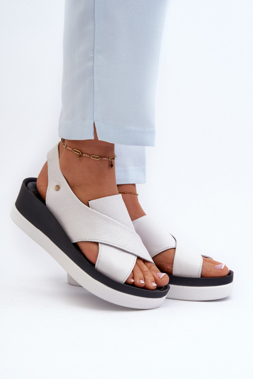 Zazoo 40256 Piel Sandalias plataforma el color blanco Zazoo 40256 Piel Sandalias plataforma el color blanco