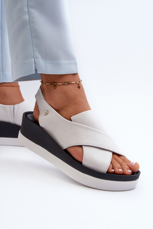 Zazoo 40256 Piel Sandalias plataforma el color blanco Zazoo 40256 Piel Sandalias plataforma el color blanco