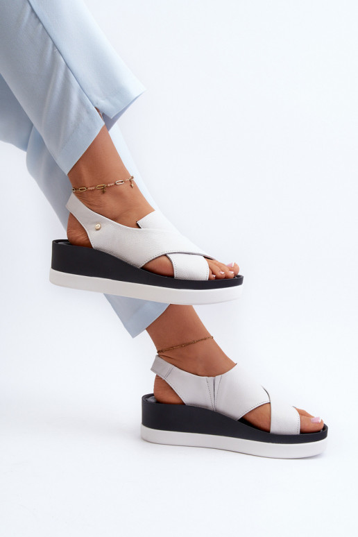 Zazoo 40256 Piel Sandalias plataforma el color blanco Zazoo 40256 Piel Sandalias plataforma el color blanco