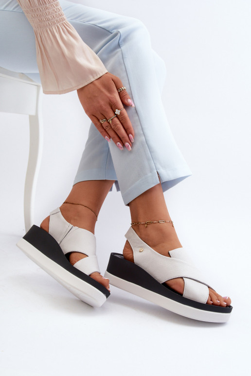 Zazoo 40256 Piel Sandalias plataforma el color blanco Zazoo 40256 Piel Sandalias plataforma el color blanco