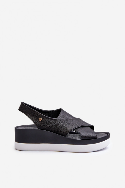 Zazoo 40256 Piel Sandalias plataforma de color negro Zazoo 40256 Piel Sandalias plataforma de color negro