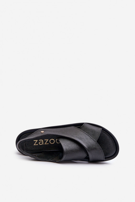 Zazoo 40256 Piel Sandalias plataforma de color negro Zazoo 40256 Piel Sandalias plataforma de color negro