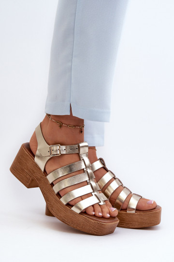 Sandalias de mujer color dorado Zazoo 40410
