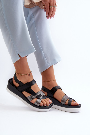 Sandalias de mujer con plataforma color negro Zazoo 40397 2