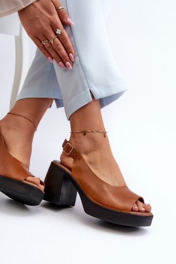 Zazoo 40376 Sandalias de mujer En tacones enormes color marrón 2