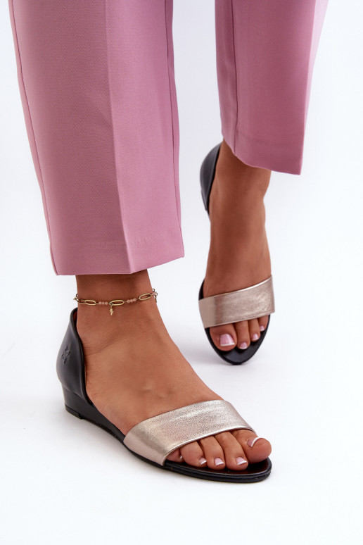 Sandalias de mujer Tiene queciejka 1971-67 Negro y-color dorado Sandalias de mujer Tiene queciejka 1971-67 Negro y-color dorado