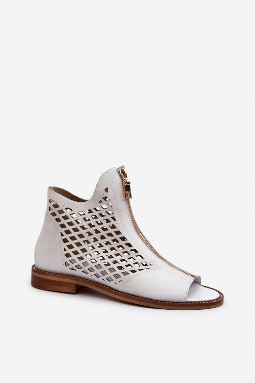 Zazoo 977/L Piel Sandalias caladas Al castillo el color blanco Zazoo 977/L Piel Sandalias caladas Al castillo el color blanco