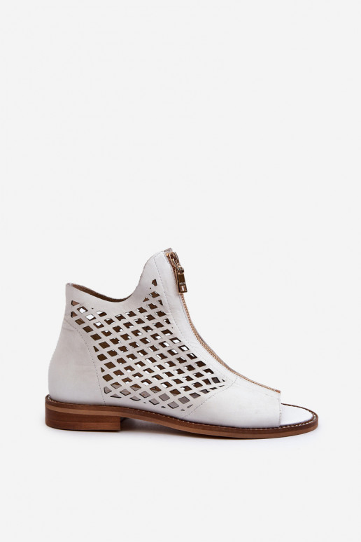 Zazoo 977/L Piel Sandalias caladas Al castillo el color blanco Zazoo 977/L Piel Sandalias caladas Al castillo el color blanco