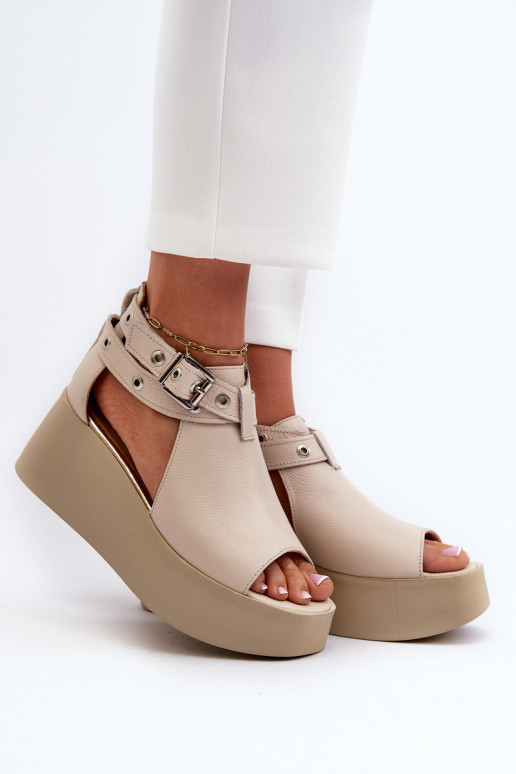 Piel Sandalias plataforma beige Zazoo 1732 Piel Sandalias plataforma beige Zazoo 1732