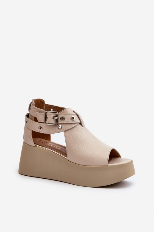 Piel Sandalias plataforma beige Zazoo 1732 Piel Sandalias plataforma beige Zazoo 1732