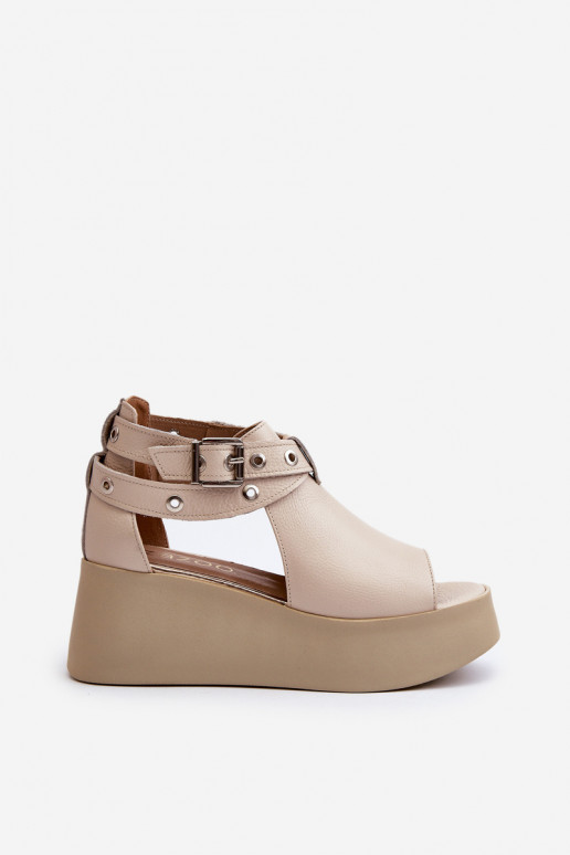 Piel Sandalias plataforma beige Zazoo 1732 Piel Sandalias plataforma beige Zazoo 1732