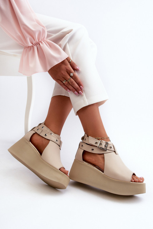 Piel Sandalias plataforma beige Zazoo 1732 Piel Sandalias plataforma beige Zazoo 1732