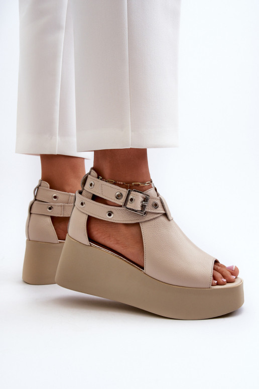 Piel Sandalias plataforma beige Zazoo 1732 Piel Sandalias plataforma beige Zazoo 1732
