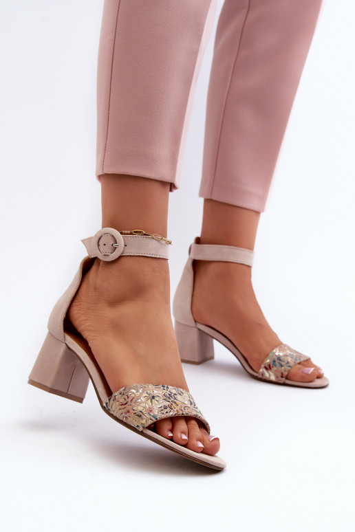 Tacones elegantes de ante Tiene queciejka 04141-49 beige Tacones elegantes de ante Tiene queciejka 04141-49 beige