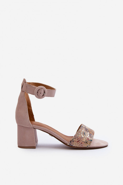 Tacones elegantes de ante Tiene queciejka 04141-49 beige Tacones elegantes de ante Tiene queciejka 04141-49 beige