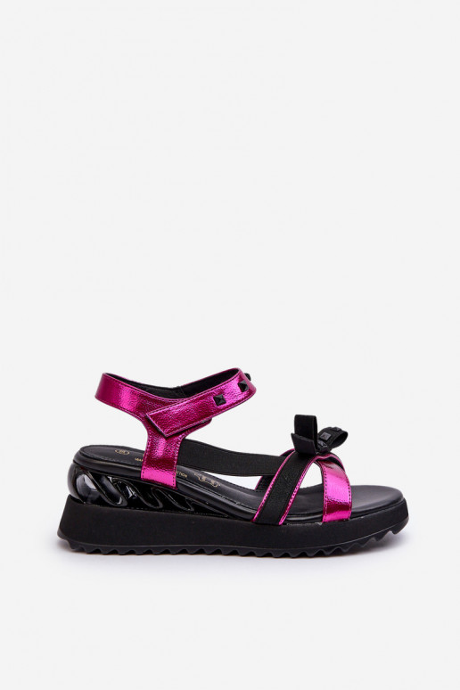 Sandalias de mujer con cintas D&A CR956 color rosa