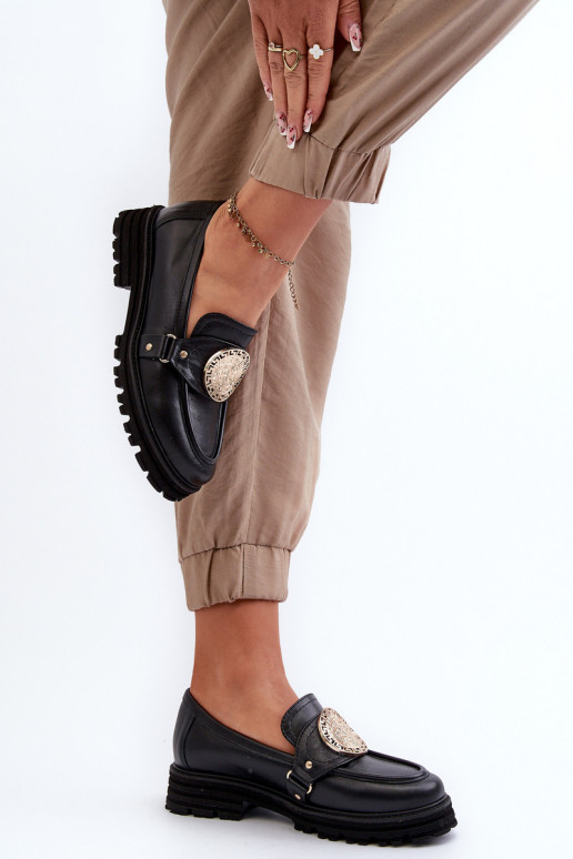 Zazoo 3485 mocasines de mujer con detalles dorados Cuero natural Zazoo 3485 mocasines de mujer con detalles dorados Cuero natural