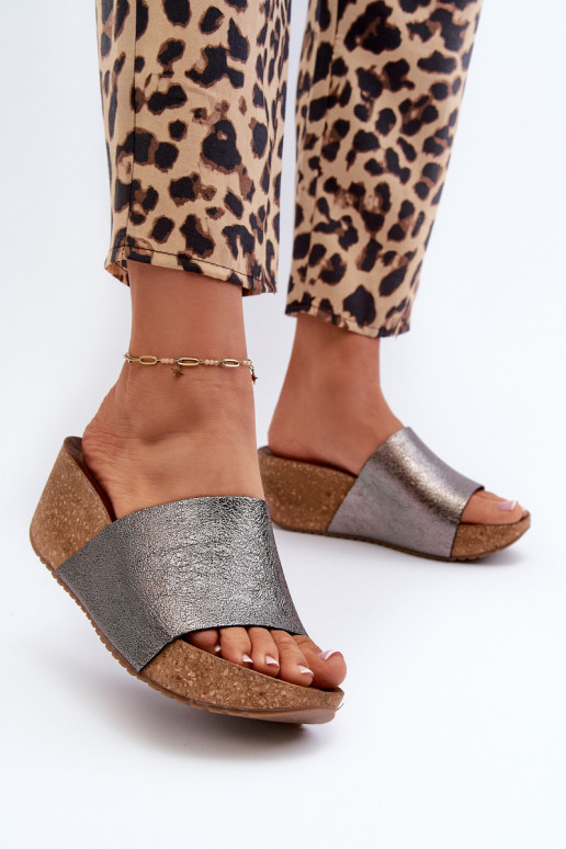 Zazoo 40291 Zapatillas de cuero Femenino Activado KorkoAym Koturnie color gris Zazoo 40291 Zapatillas de cuero Femenino Activado KorkoAym Koturnie color gris