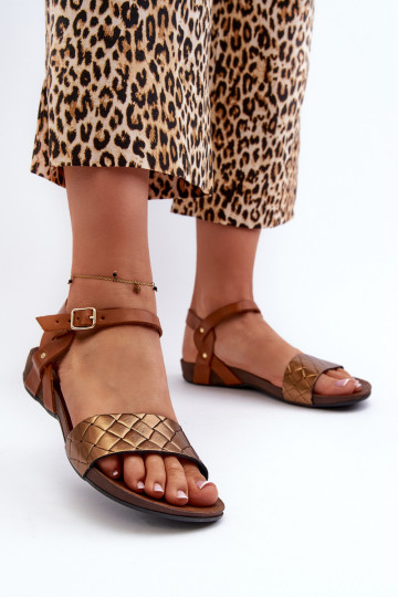 Sandalias planas de mujer Zazoo 40027 color cobre