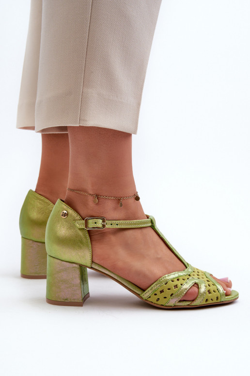 sandalias Piel Femenino con tacones Tiene queciejka 06551-09 Caliza sandalias Piel Femenino con tacones Tiene queciejka 06551-09 Caliza