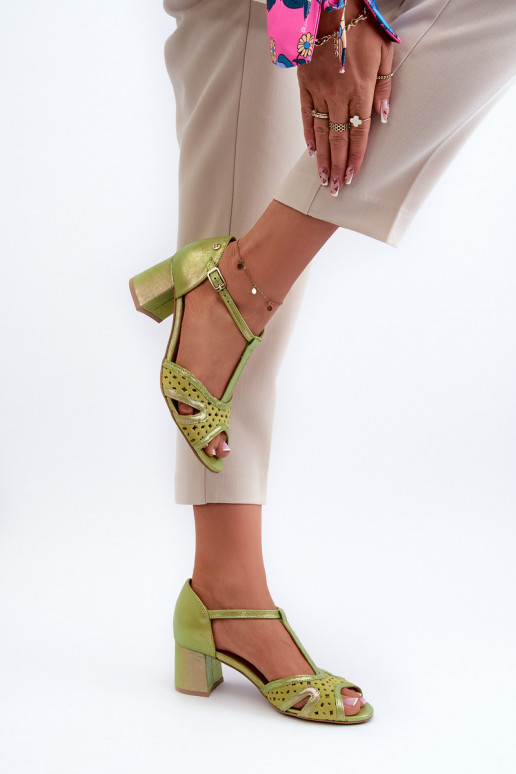 sandalias Piel Femenino con tacones Tiene queciejka 06551-09 Caliza sandalias Piel Femenino con tacones Tiene queciejka 06551-09 Caliza