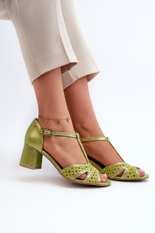 sandalias Piel Femenino con tacones Tiene queciejka 06551-09 Caliza sandalias Piel Femenino con tacones Tiene queciejka 06551-09 Caliza