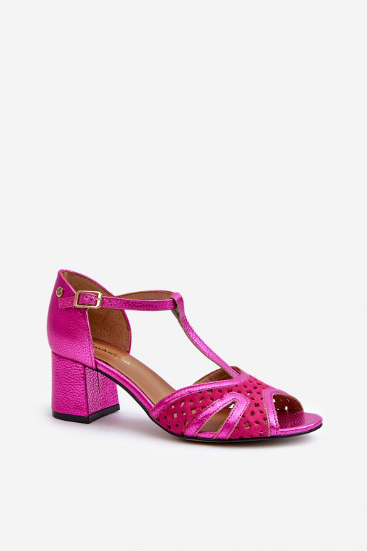 sandalias Piel Femenino con tacones Tiene queciejka 06551-15 color rosa sandalias Piel Femenino con tacones Tiene queciejka 06551-15 color rosa