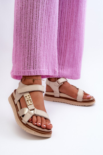 Zazoo 50103 Femenino Sandalias de mujer con una plataforma beige