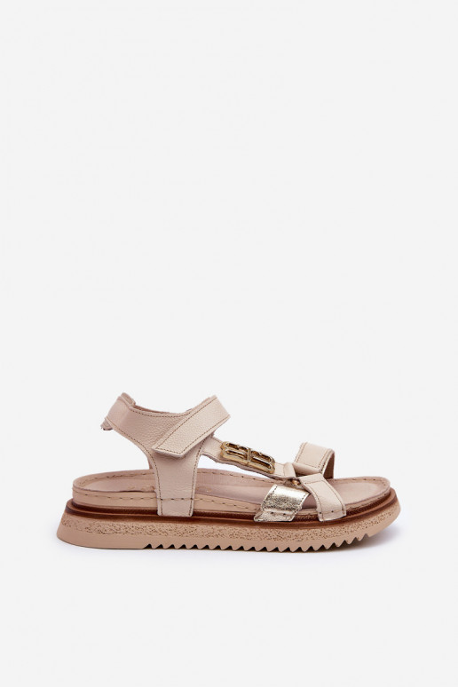 Zazoo 50103 Femenino Sandalias de mujer con una plataforma beige Zazoo 50103 Femenino Sandalias de mujer con una plataforma beige