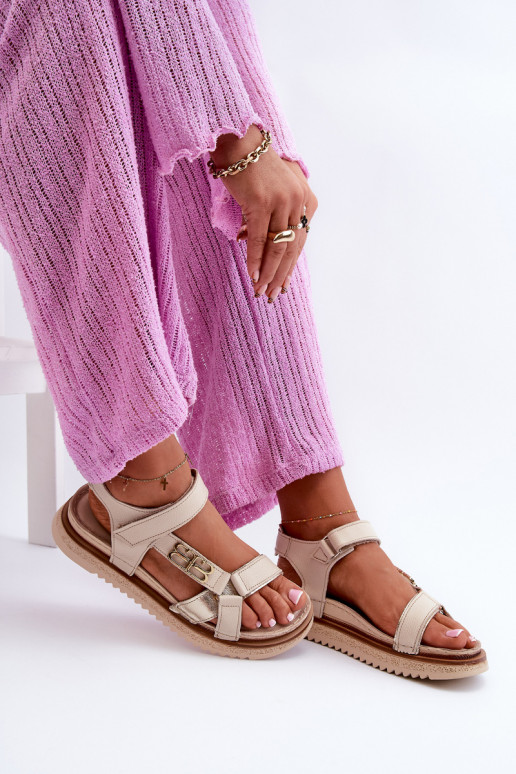 Zazoo 50103 Femenino Sandalias de mujer con una plataforma beige Zazoo 50103 Femenino Sandalias de mujer con una plataforma beige