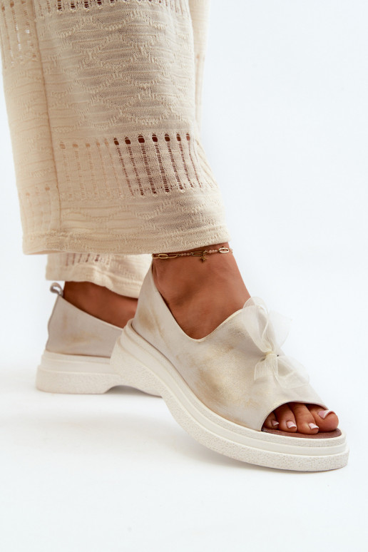 Zazoo 2939 Sandalias de mujer Femenino con cintas color dorado Przecierany Zazoo 2939 Sandalias de mujer Femenino con cintas color dorado Przecierany