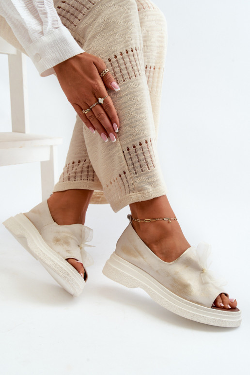 Zazoo 2939 Sandalias de mujer Femenino con cintas color dorado Przecierany Zazoo 2939 Sandalias de mujer Femenino con cintas color dorado Przecierany