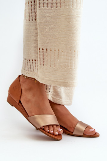 Sandalias de mujer Tiene queciejka 1971-68 marrón-color dorado 2