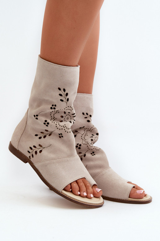 Zazoo 3437 Femenino Sandalias de ante con una bota Al castillo color marfil Zazoo 3437 Femenino Sandalias de ante con una bota Al castillo color marfil