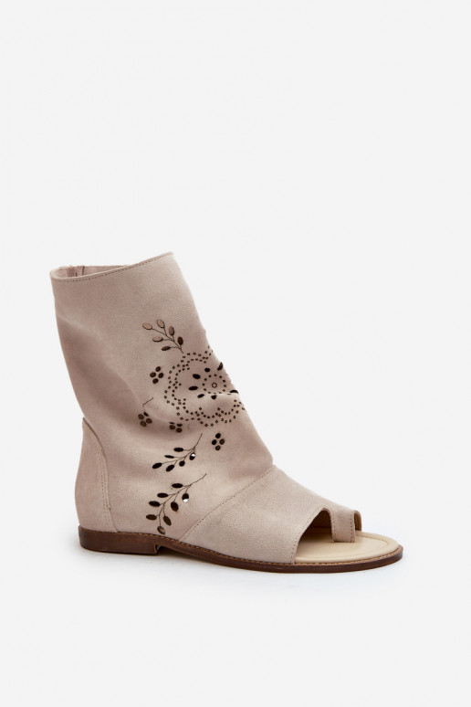 Zazoo 3437 Femenino Sandalias de ante con una bota Al castillo color marfil Zazoo 3437 Femenino Sandalias de ante con una bota Al castillo color marfil