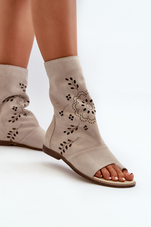 Zazoo 3437 Femenino Sandalias de ante con una bota Al castillo color marfil Zazoo 3437 Femenino Sandalias de ante con una bota Al castillo color marfil