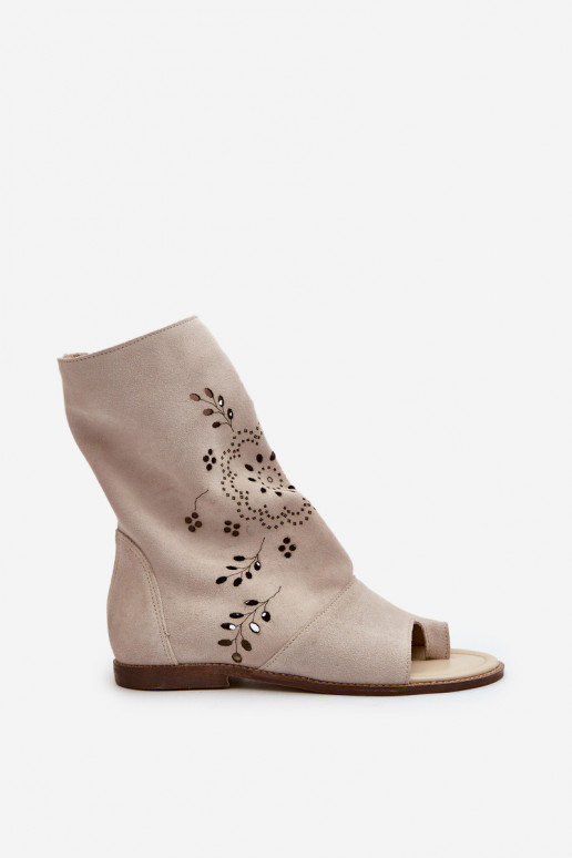 Zazoo 3437 Femenino Sandalias de ante con una bota Al castillo color marfil Zazoo 3437 Femenino Sandalias de ante con una bota Al castillo color marfil